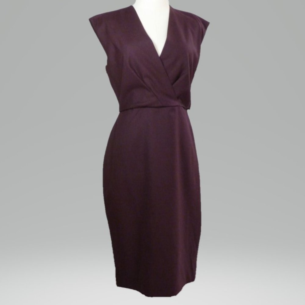 J Crew Size 4 Burgundy Faux Wrap Dress
